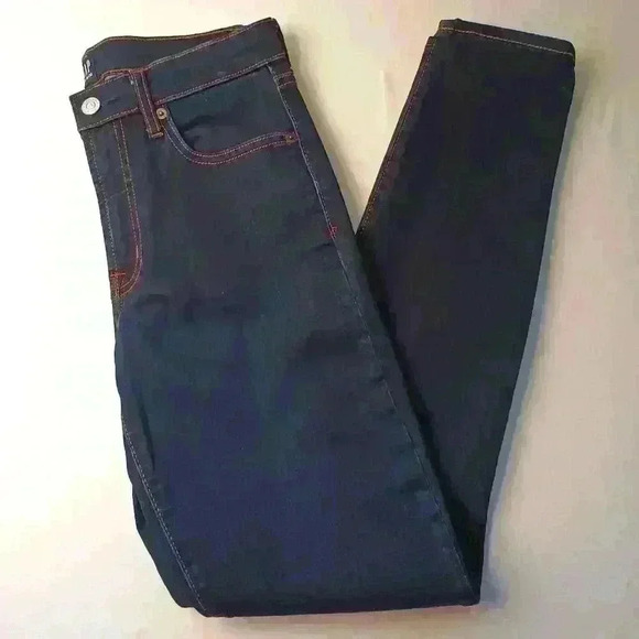 Gap Brand Denim Jeans Size 28/6 Long True Skinny Mid Rise Dark Wash - Picture 1 of 11